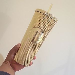 Starbucks Holiday 2022 Gold Studded Tumbler